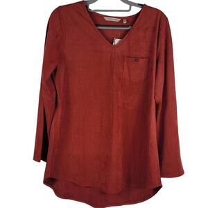 Soft Surroundings Maddox Ultra Soft Tunic Baked Apple Long Sleeve Top S NWT